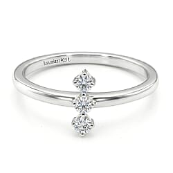 LUXURIANT Lab Grown Diamond 3-Stone (SI-GH) Ring in Sterling Silver