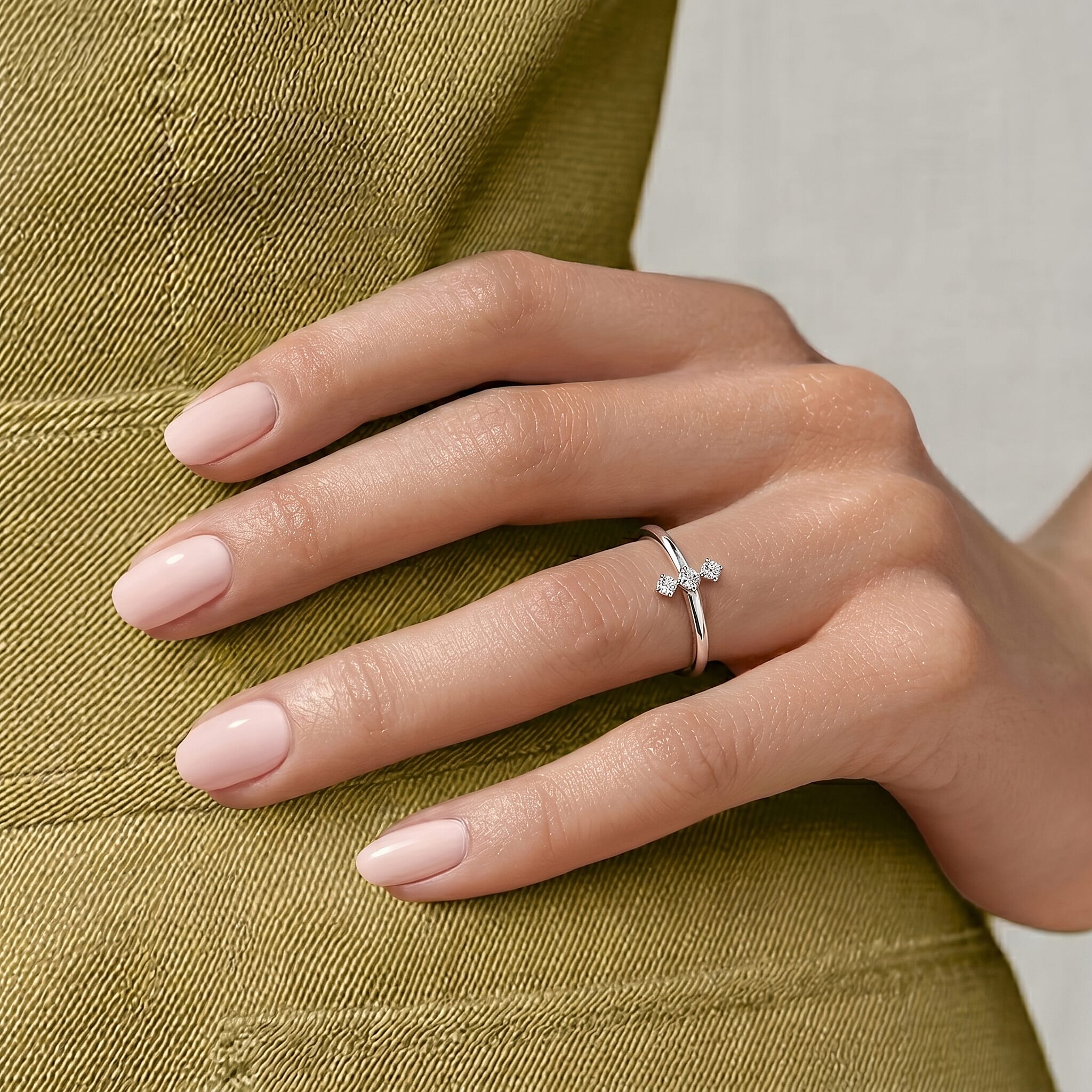 LUXURIANT Lab Grown Diamond 3-Stone (SI-GH) Ring in Sterling Silver