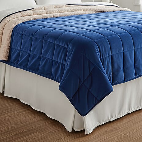 BLACK FRIDAY WEEKEND SPECIAL - Hush Haven Luxury Reversible 7 Layer Weighted Quilt - Size King - Navy - ( Approx 7 Kg )