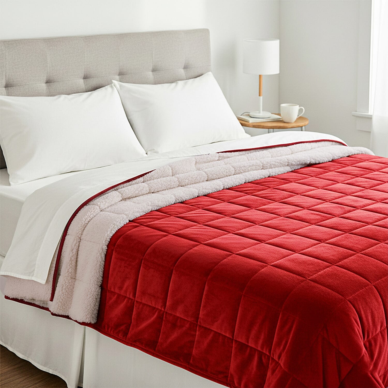 BLACK FRIDAY WEEKEND SPECIAL - Hush Haven Luxury Reversible 7 Layer Weighted Quilt - Size King - Red - ( Approx 7 Kg )