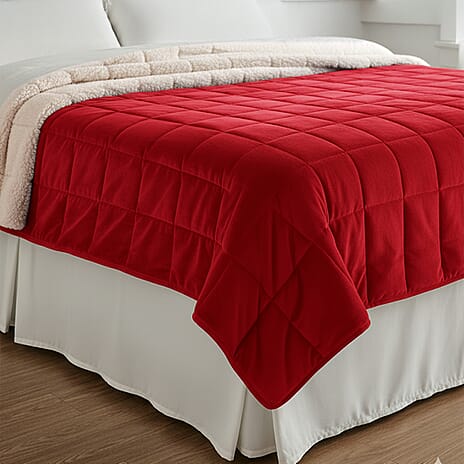 BLACK FRIDAY WEEKEND SPECIAL - Hush Haven Luxury Reversible 7 Layer Weighted Quilt - Size King - Red - ( Approx 7 Kg )