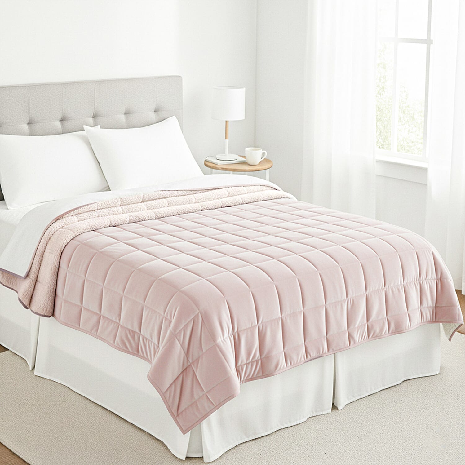 Hush Haven Luxury Reversible 7 Layer Weighted Quilt - Size King - Cream - ( Approx 7 Kg )
