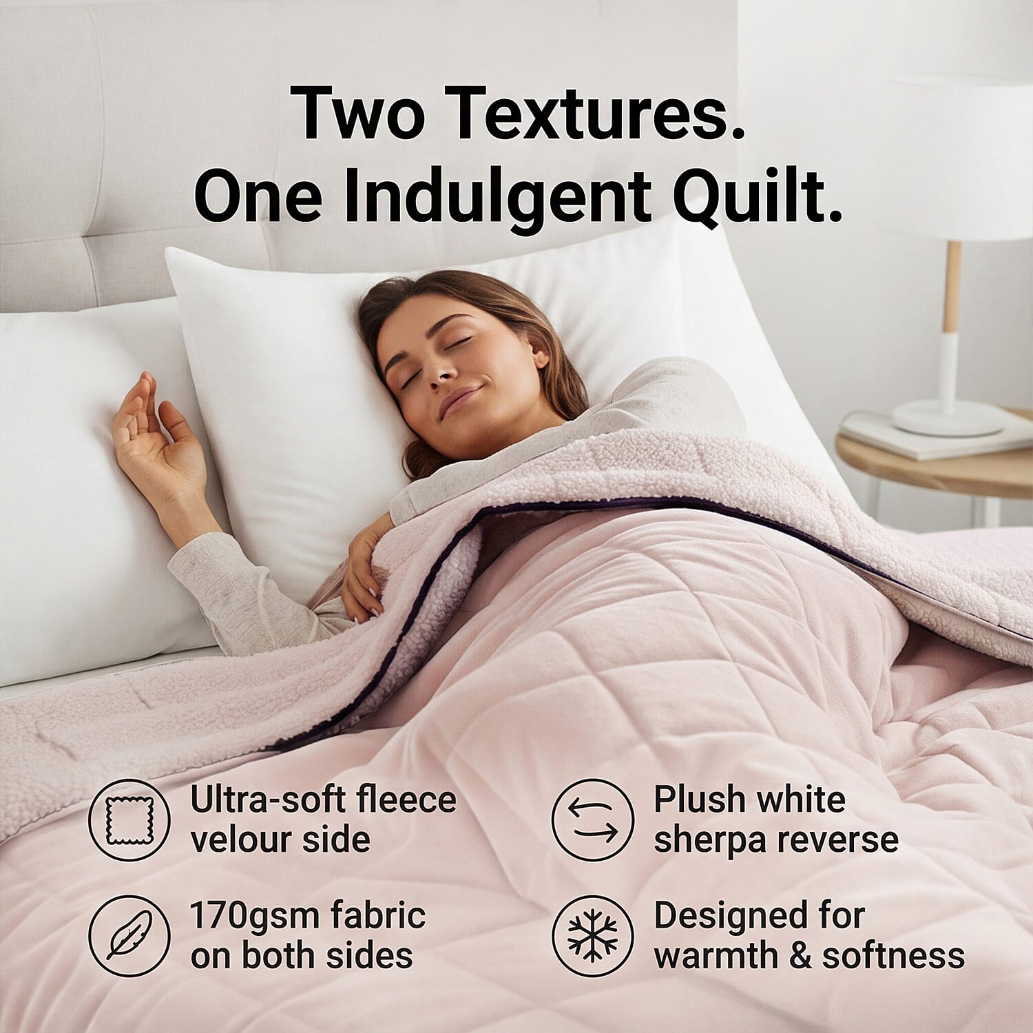 Hush Haven Luxury Reversible 7 Layer Weighted Quilt - Size King - Cream - ( Approx 7 Kg )