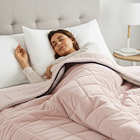 BLACK FRIDAY WEEKEND SPECIAL - Hush Haven Luxury Reversible 7 Layer Weighted Quilt - Size King - Cream - ( Approx 7 Kg )