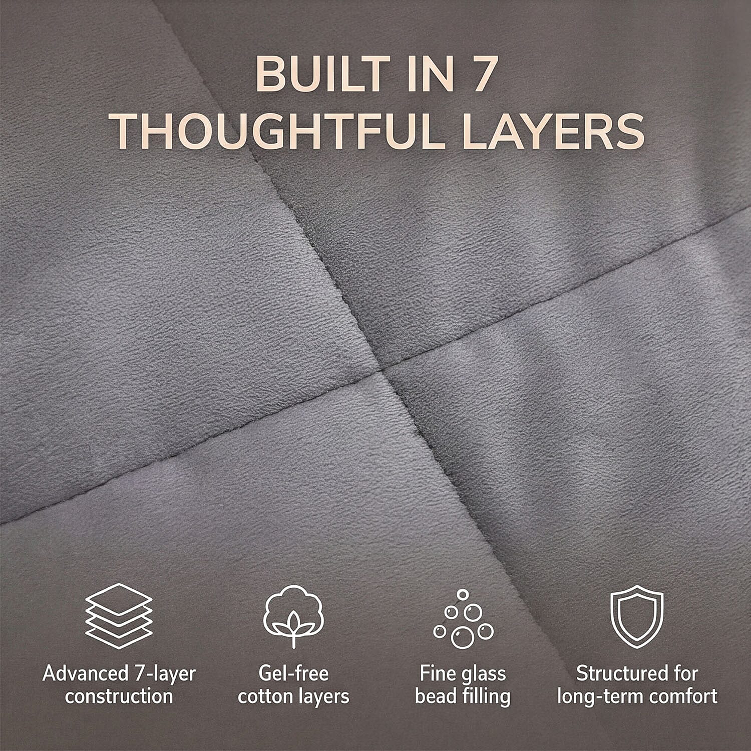 BLACK FRIDAY WEEKEND SPECIAL - Hush Haven Luxury Reversible 7 Layer Weighted Quilt - Size King - Grey - ( Approx 7kg )