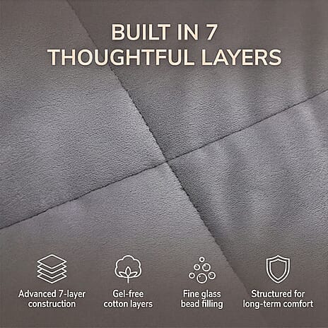 BLACK FRIDAY WEEKEND SPECIAL - Hush Haven Luxury Reversible 7 Layer Weighted Quilt - Size King - Grey - ( Approx 7kg )
