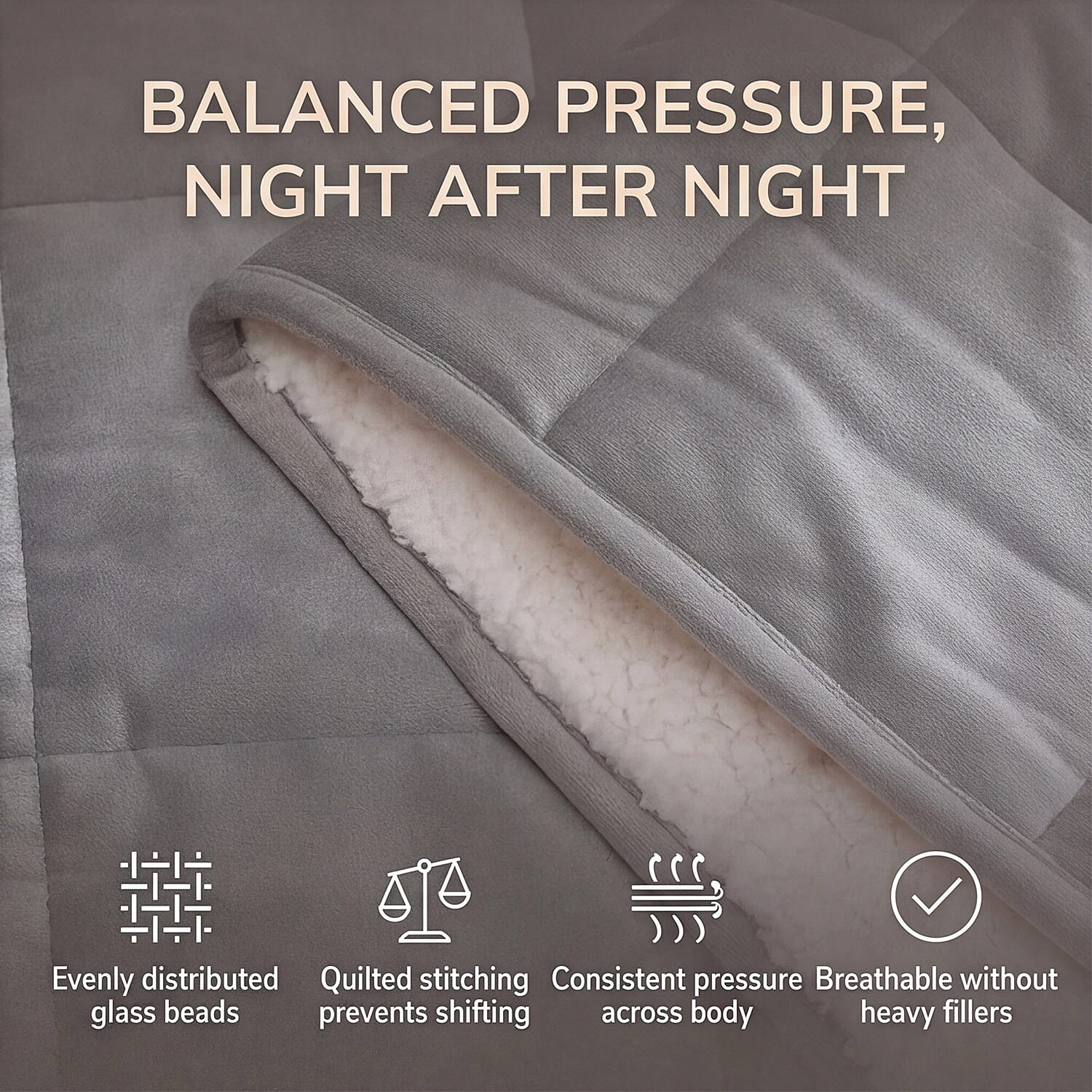 BLACK FRIDAY WEEKEND SPECIAL - Hush Haven Luxury Reversible 7 Layer Weighted Quilt - Size King - Grey - ( Approx 7kg )