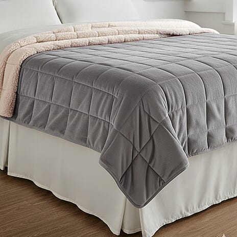 BLACK FRIDAY WEEKEND SPECIAL - Hush Haven Luxury Reversible 7 Layer Weighted Quilt - Size King - Grey - ( Approx 7kg )