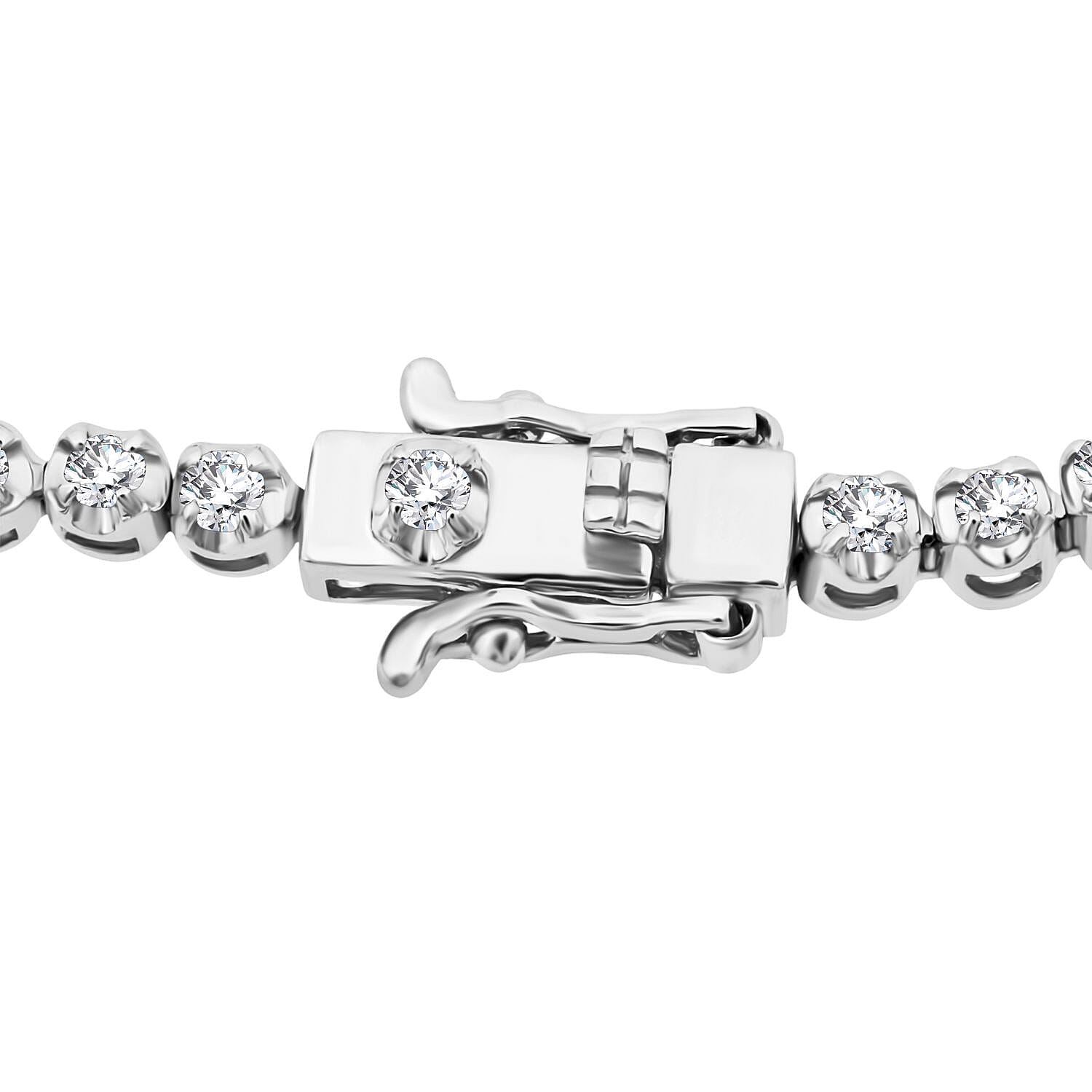 Luxuriant  Lab Grown Diamond SI-GH Bracelet (Size - 8) in Rhodium Overlay Sterling Silver 2.00 Ct