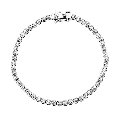 OTO- Luxuriant  Lab Grown Diamond SI-GH Bracelet (Size - 8) in Rhodium Overlay Sterling Silver 2.00 Ct