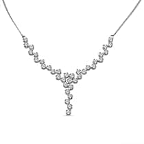LUXURIANT 1.50 Ct. Lab Grown Diamond Necklace with Lobster Clasp in Rhodium Overlay Sterling Silver 18 Inch