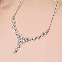 LUXURIANT 1.50 Ct. Lab Grown Diamond Necklace with Lobster Clasp in Rhodium Overlay Sterling Silver 18 Inch