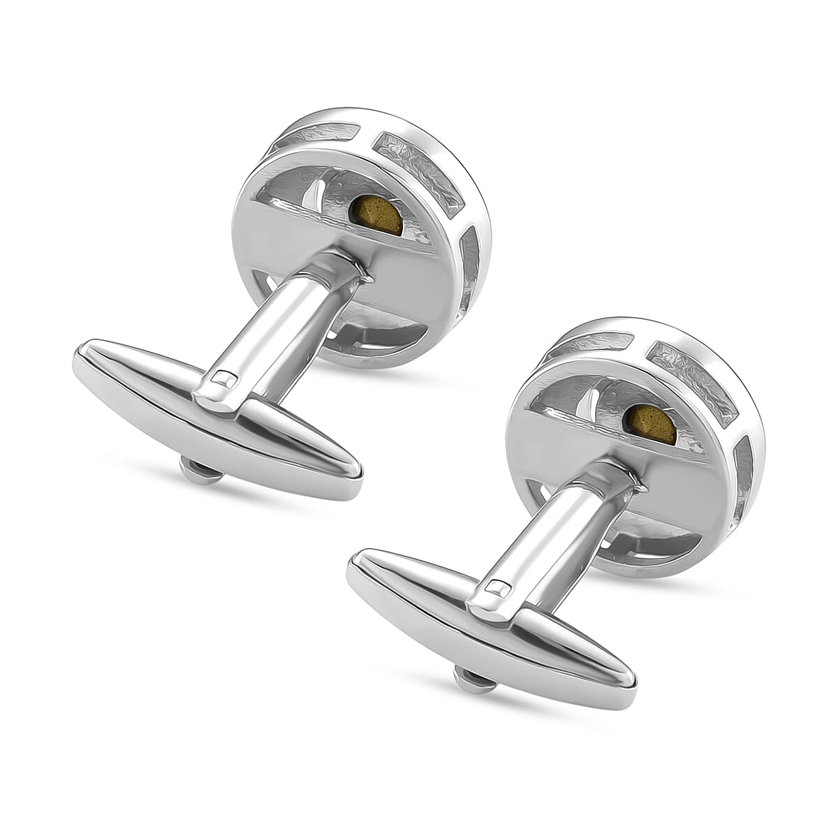 Blue Crystal CuffLink in Silver Colour Tone