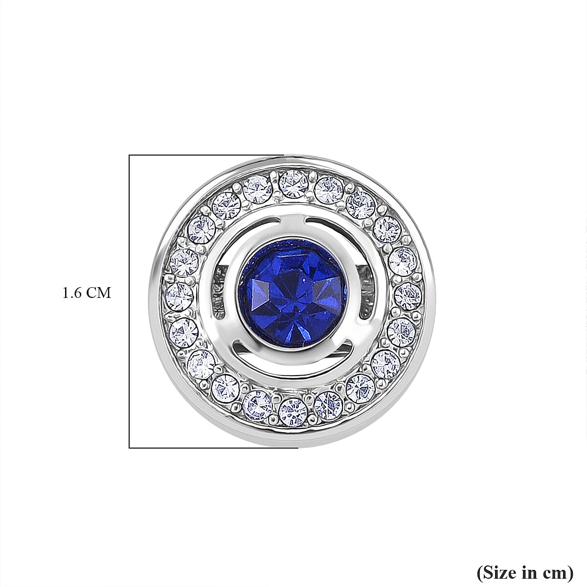 Blue Crystal CuffLink in Silver Colour Tone