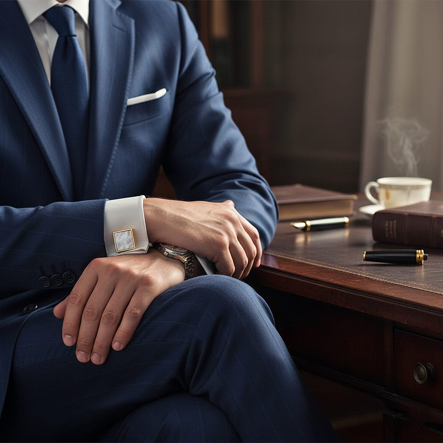 One Time Deal- White Shell Pearl CuffLink