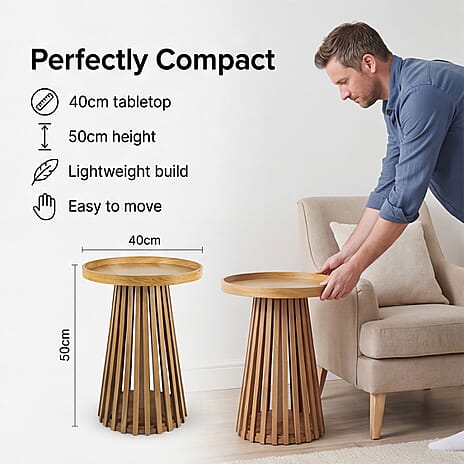 Wooden Coffee - Side Table - Brown