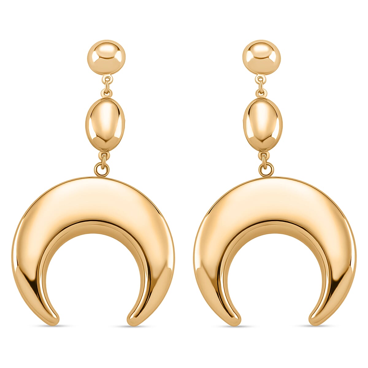 Close Out Deal - Designer Inspired HorseShoe Earring with Push Back in Yellow Gold Colour Tone