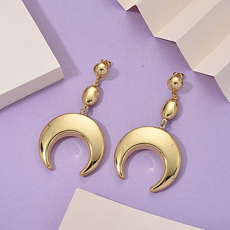 Close Out Deal - Designer Inspired HorseShoe Earring with Push Back in Yellow Gold Colour Tone