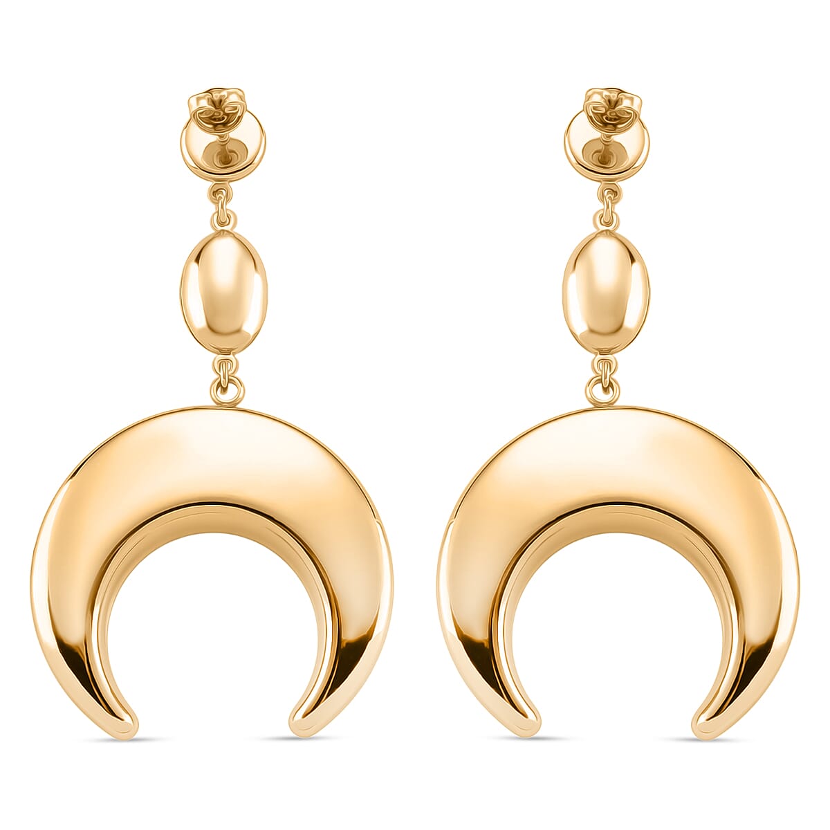 Close Out Deal - Designer Inspired HorseShoe Earring with Push Back in Yellow Gold Colour Tone