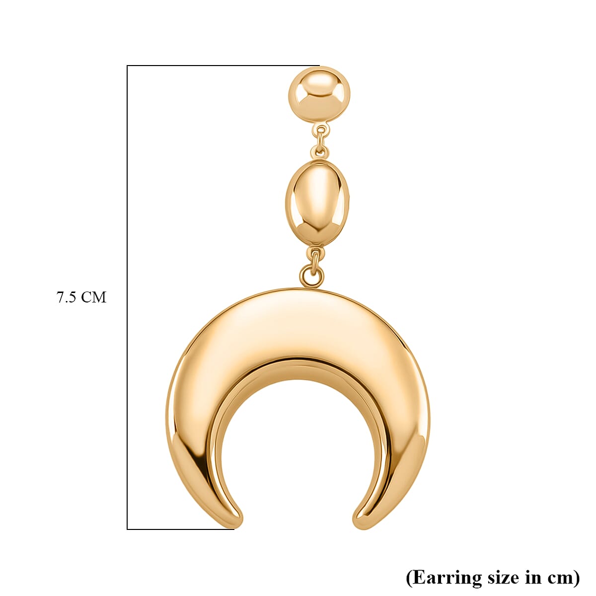 Close Out Deal - Designer Inspired HorseShoe Earring with Push Back in Yellow Gold Colour Tone