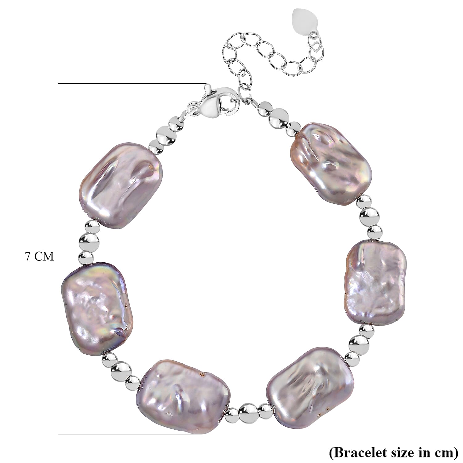 Multi Colour Keshi Pearl Bracelet (Size 7 - 1.5 Inch Ext) Multi Colour Keshi Pearl Bracelet (Size 7 - 1.5 Inch Ext)