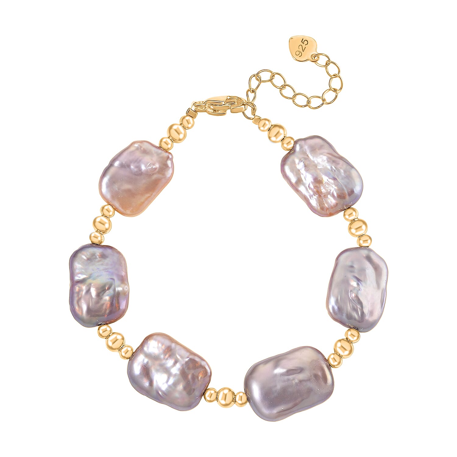 Multi Colour Keshi Pearl Bracelet (Size 7 - 1.5 Inch Ext)