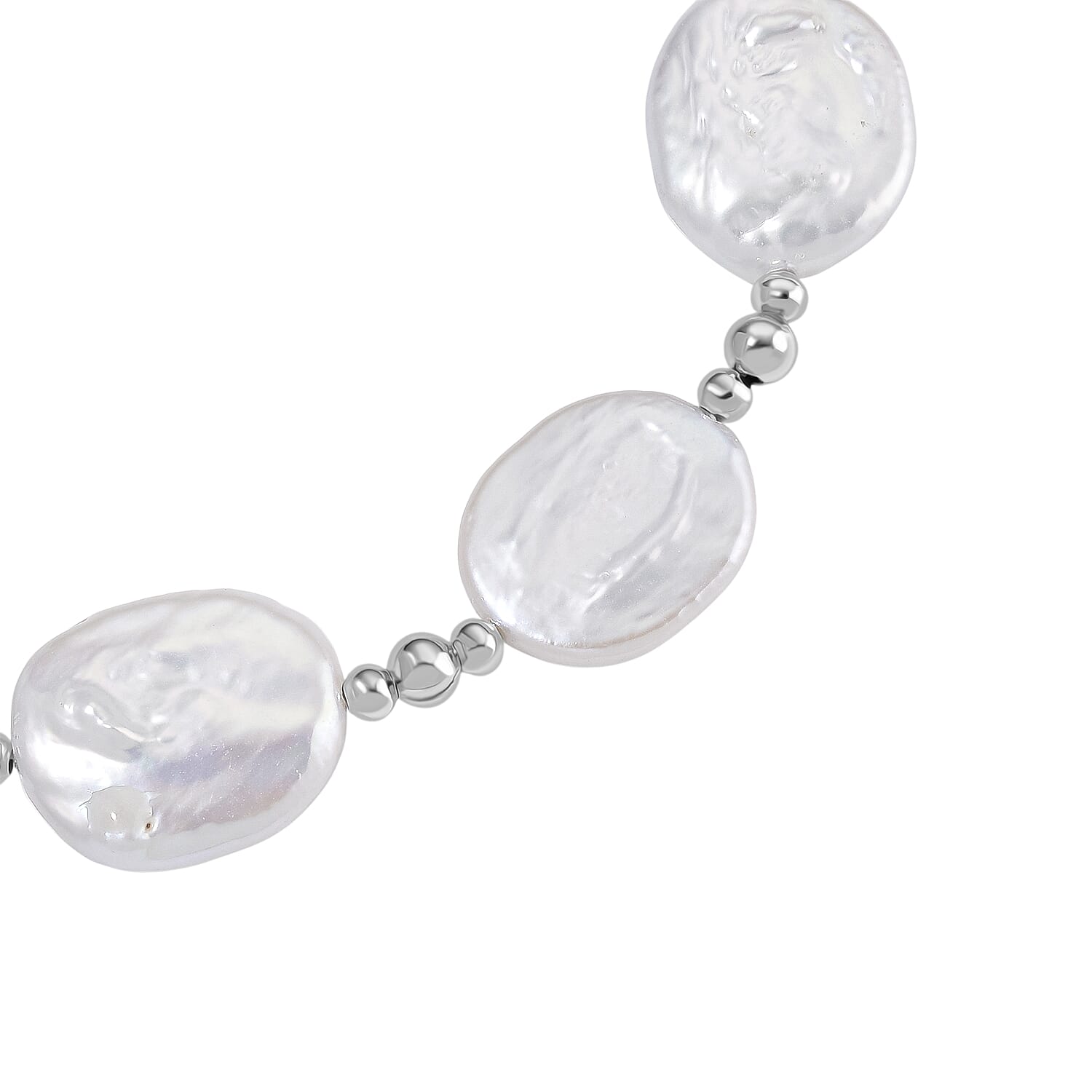 White Keshi Pearl Bolo Bracelet (Size 6-9 Adjustable)