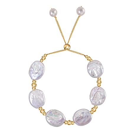 White Fresh Water Pearl Bracelet (Size 6-9 Inch Adjustable)