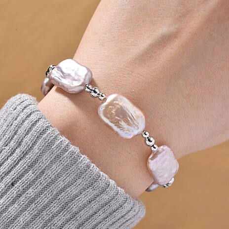 Purple Keshi Pearl Bolo Bracelet (Size 6-9 Adjustable)