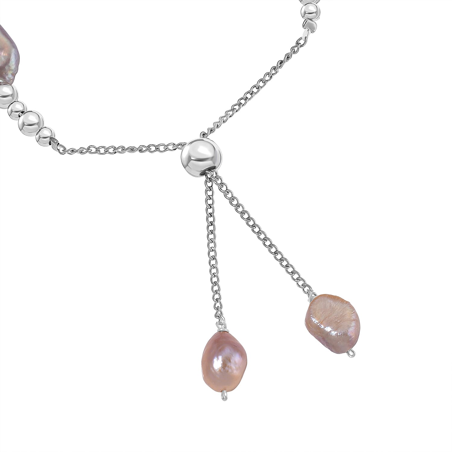 Purple Keshi Pearl Bolo Bracelet (Size 6-9 Adjustable)