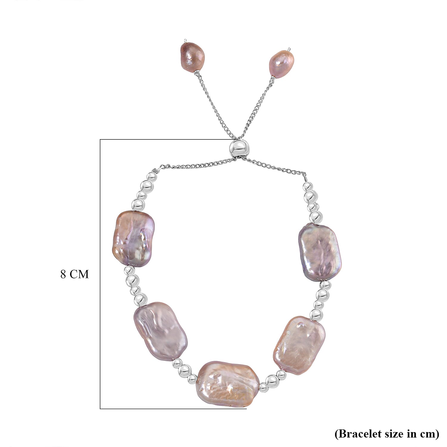 Purple Keshi Pearl Bolo Bracelet (Size 6-9 Adjustable)