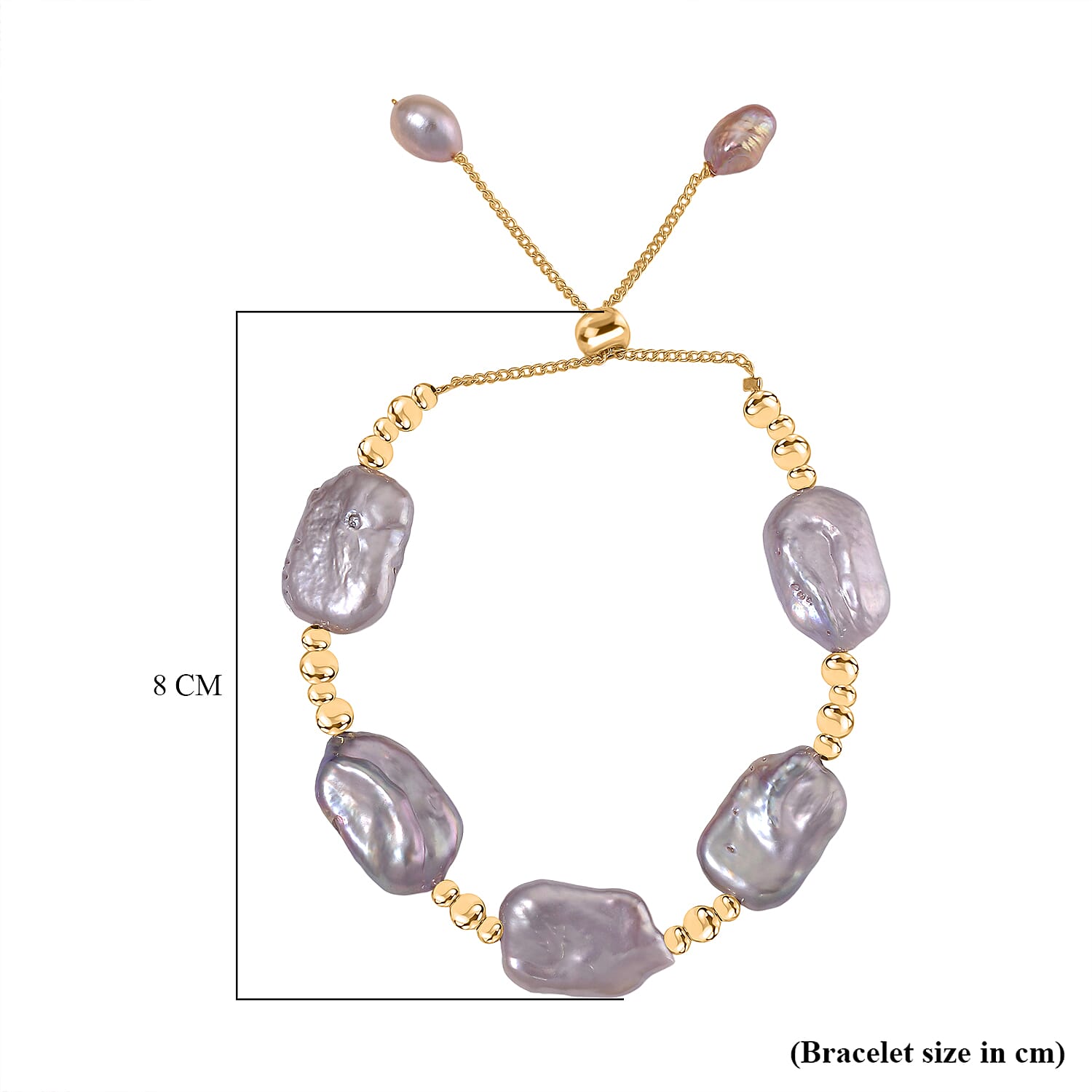 Purple Fresh Water Pearl Bracelet (Size 6-9 Inch Adjustable)