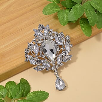 https://tjcuk.sirv.com/Products/81/8/8183245/Austrian-White-Crystal-Brooch-Cum-Pendant-in-Silver-Colour-Plated_8183245_1.jpg?w=342&h=342