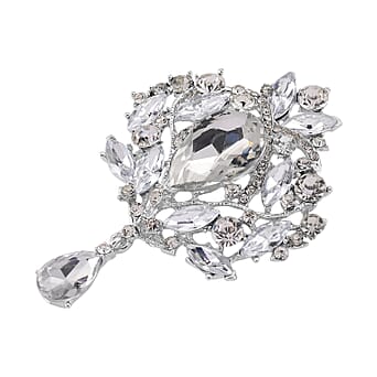 https://tjcuk.sirv.com/Products/81/8/8183245/Austrian-White-Crystal-Brooch-Cum-Pendant-in-Silver-Colour-Plated_8183245_2.jpg?w=342&h=342