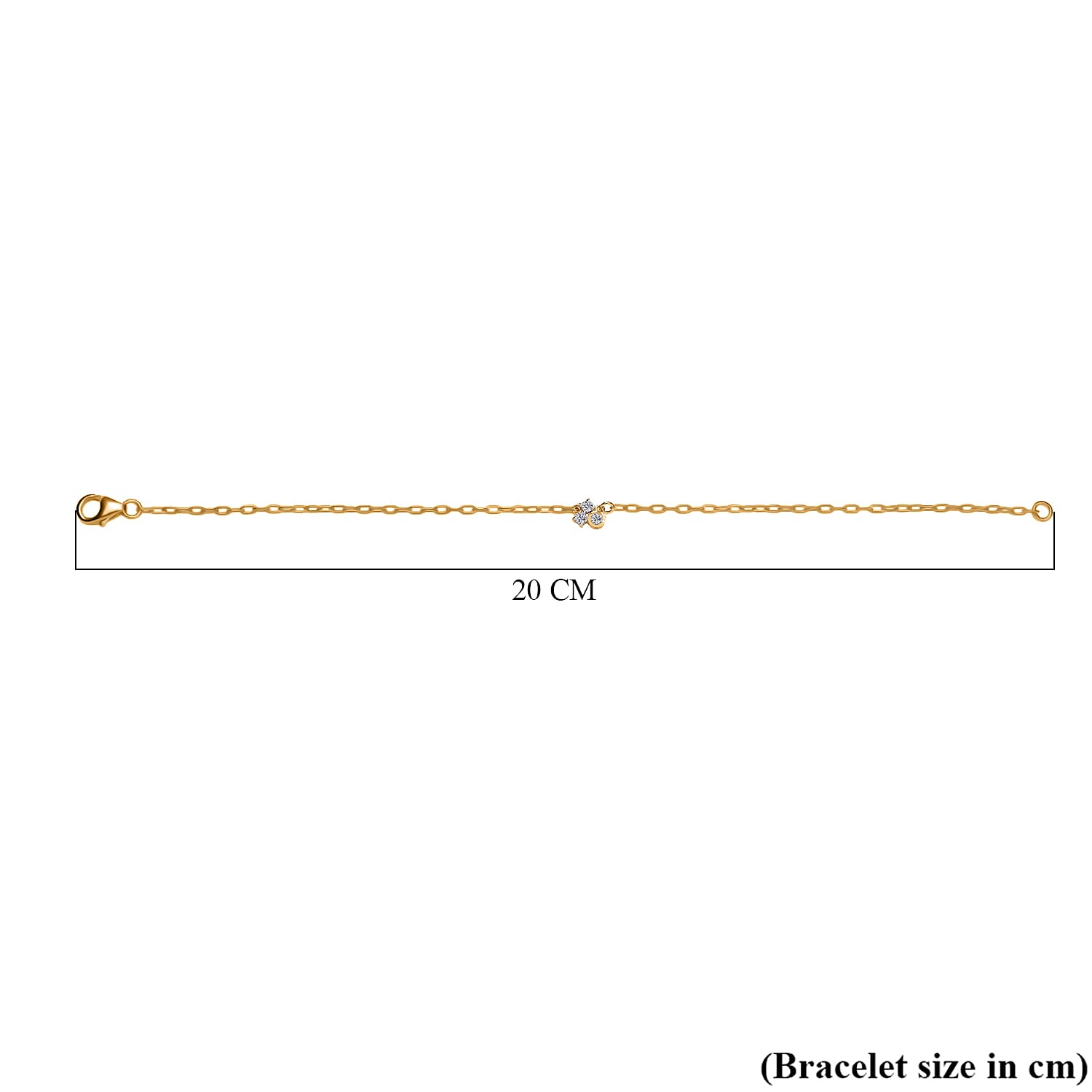 Luxuriant Diamond Lab Grown Diamond (SI-G-H) Chain Bracelet (Size - 7.5) with Lobaster Clasp in 18K Vermeil Yellow Gold Sterling Silver