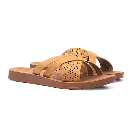 Cushion Walk Ladies Flexisole Mule Sandal (Size - 3) - Tan