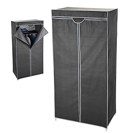Storage Solutions Fabric Wardrobe 75x46x160 - Grey