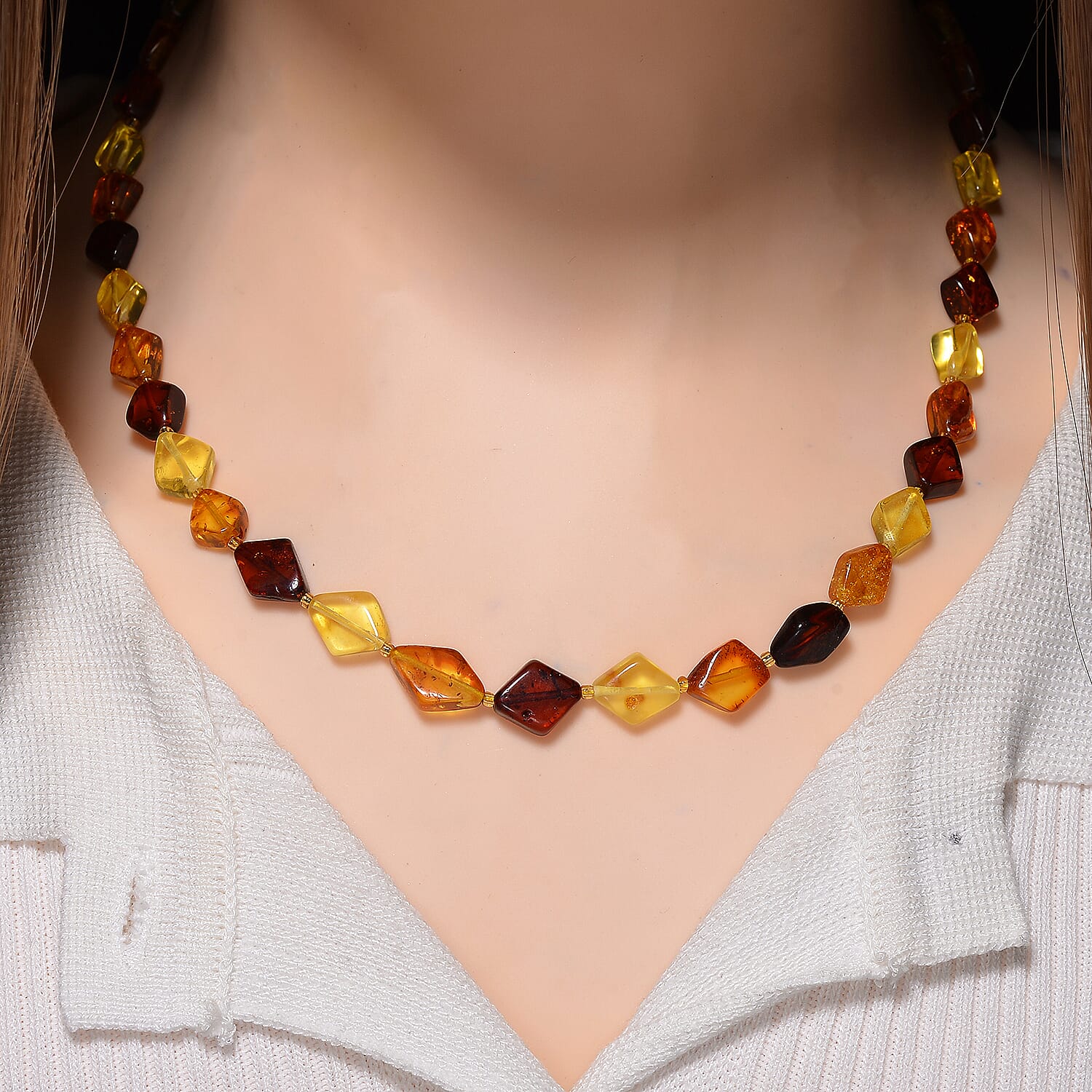 Tucson Finds- Multi Color Amber Necklace (Size -20) with Screw Clasp 50.00 Ct.