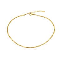 Vicenza Collection Sterling Silver 1.6MM Necklace with Lobster Clasp in Yellow Gold Plated Sterling Silver 18 Inch