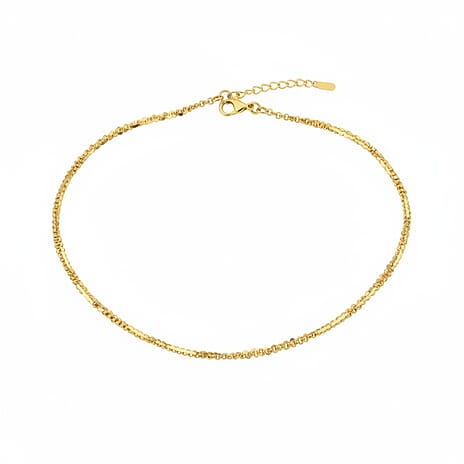 Vicenza Collection Sterling Silver Necklace (Size - 18) with Lobster Clasp in Yellow Gold Plating