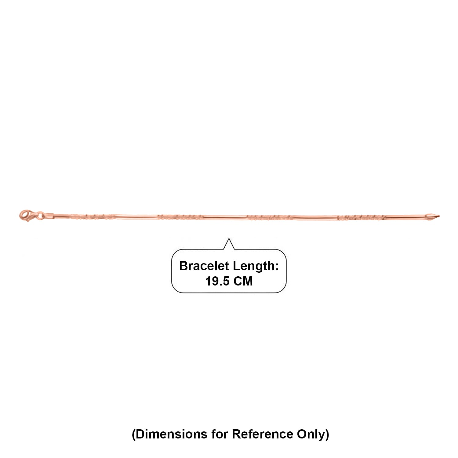 Vicenza Collection Sterling Silver Bracelet (Size - 7.5) with Lobster Clasp in Rose Gold Plated Sterling Silver