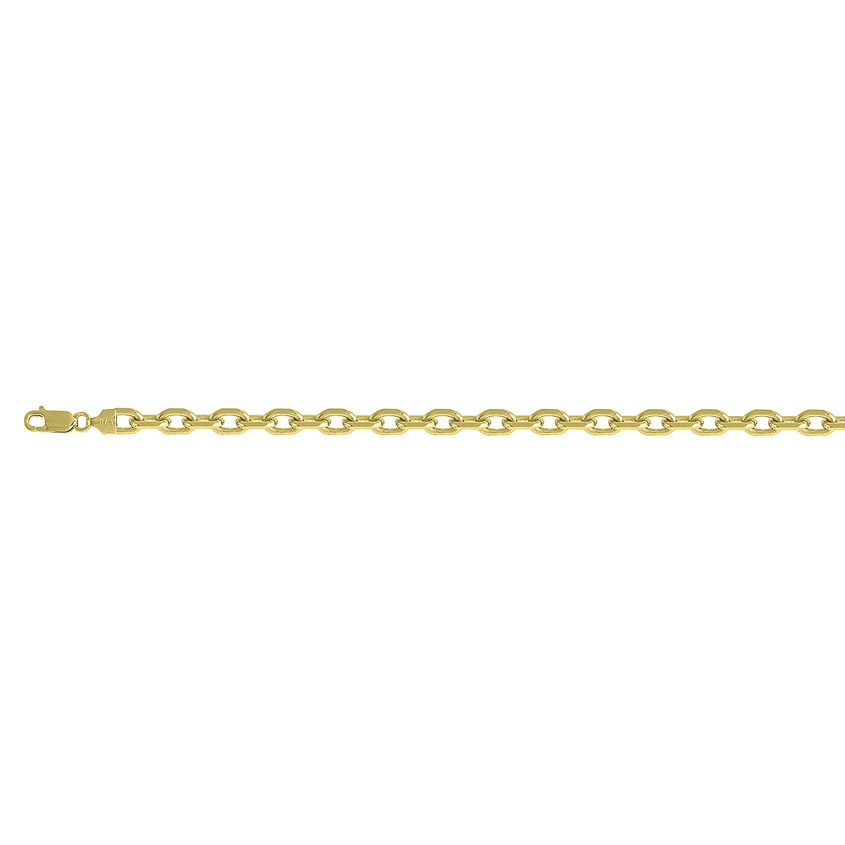Italian Made - Cable Necklace (Size - 20) in Gold Overlay Sterling Silver with Lobster Clasp, Silver Wt. 32.87 Gms.