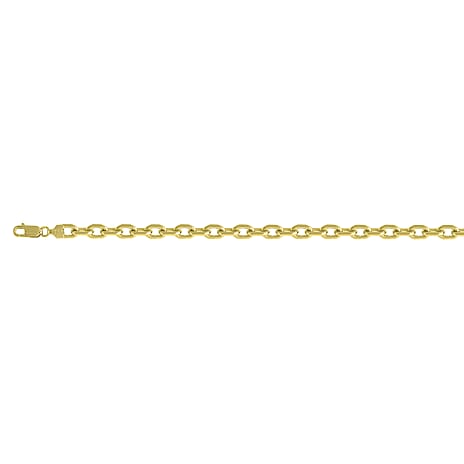 Italian Made - Cable Necklace (Size - 20) in Gold Overlay Sterling Silver with Lobster Clasp, Silver Wt. 32.87 Gms.