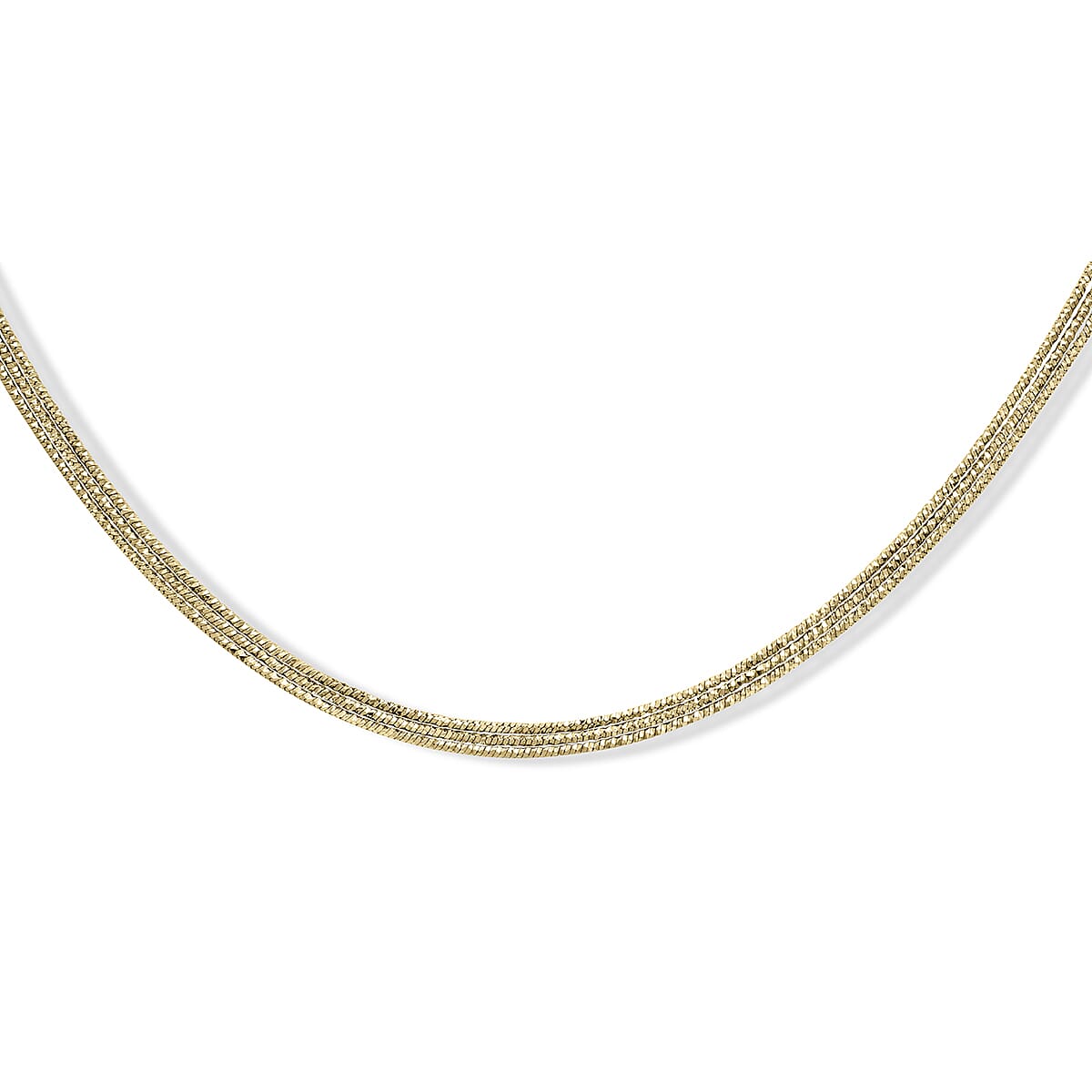 Vicenza Collection Sterling Silver Necklace  (Size - 30) with Lobster Clasp in Yellow Gold Plating