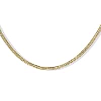 Vicenza Collection Sterling Silver 0.8MM Snake Round Chain (Size - 30) with Lobster Clasp in Yellow Gold Plating