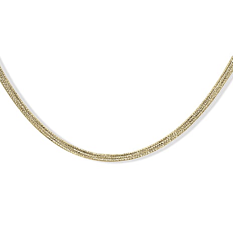 Vicenza Collection Sterling Silver Necklace  (Size - 30) with Lobster Clasp in Yellow Gold Plating