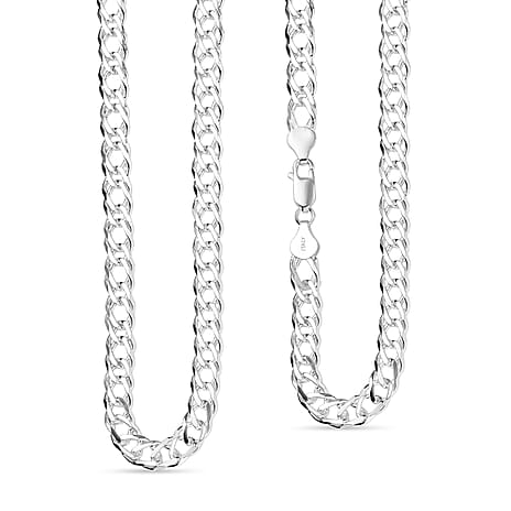 Vicenza Closeout Deal -  Sterling Silver Double Curb Necklace (Size - 22) with Lobster Clasp, Silver Wt. 30 Gms.