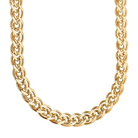 Vicenza Collection - Sterling Silver Double Curb Necklace (Size - 22) with Lobster Clasp in Gold Plating