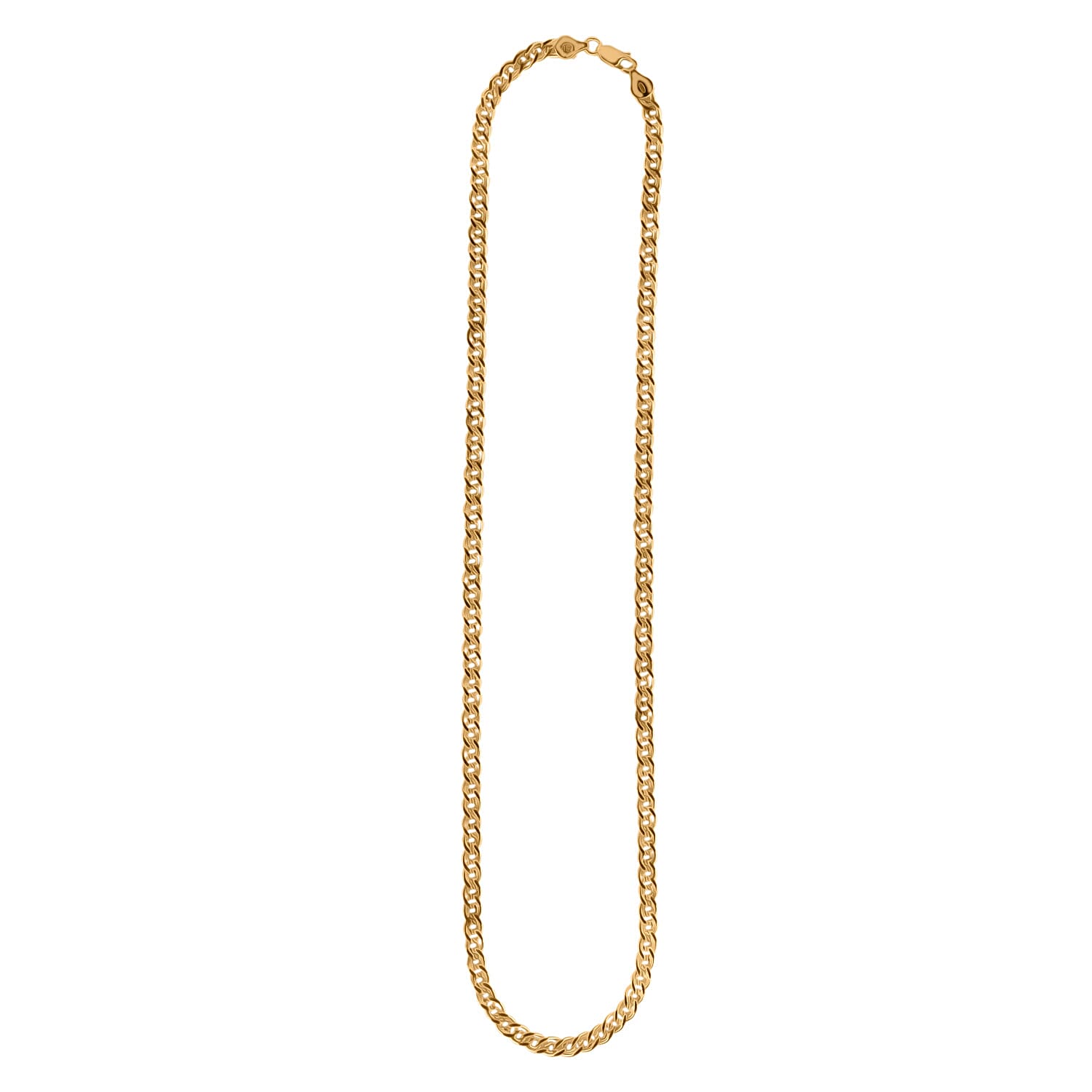 Vicenza Collection - Sterling Silver Double Curb Necklace (Size - 22) with Lobster Clasp in Gold Plating