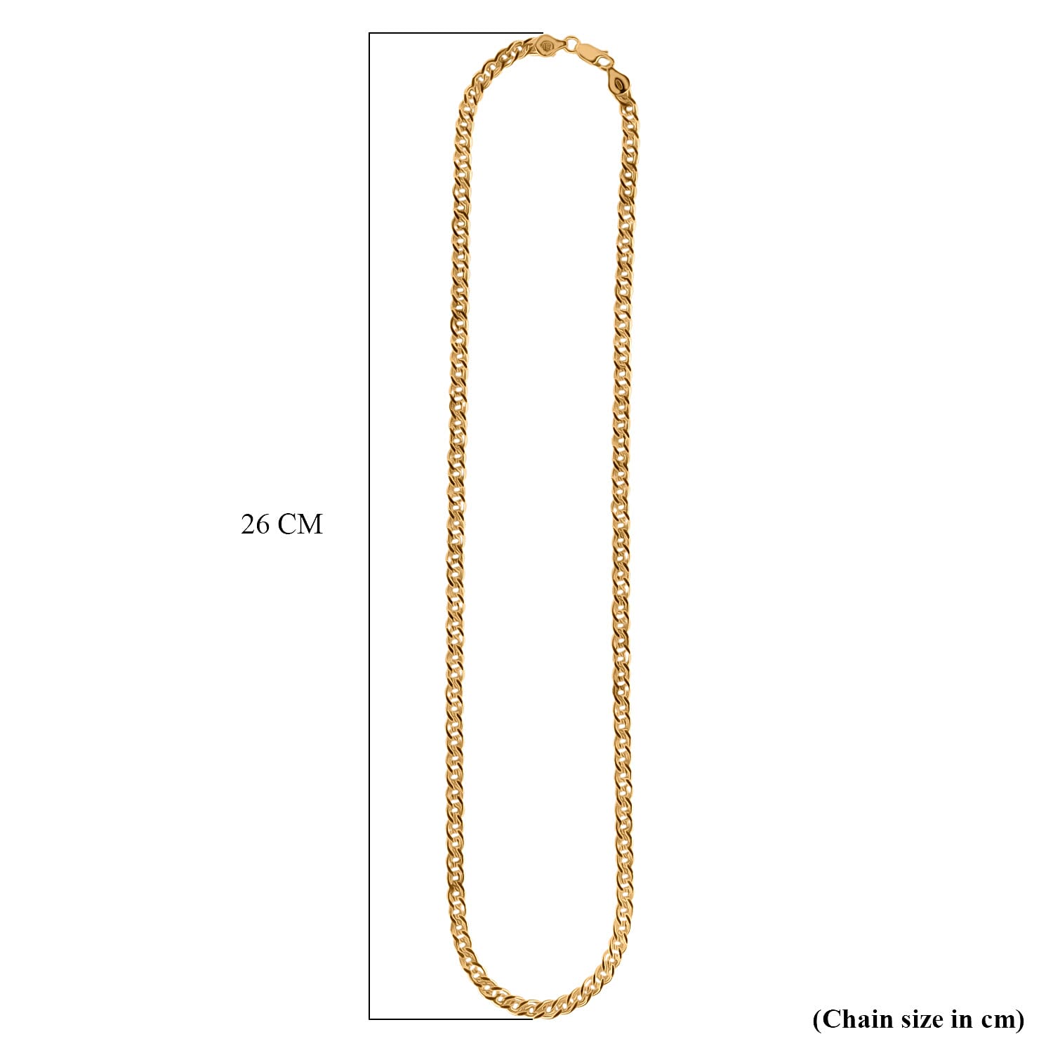 Vicenza Collection - Sterling Silver Double Curb Necklace (Size - 22) with Lobster Clasp in Gold Plating